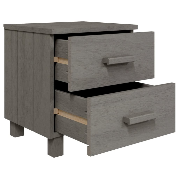 HAMAR Bedside Cabinet in Light Grey - Solid Pinewood, 2 Drawers, 40x35x44.5 cm | Stylish & Practical Bedroom Storage - Premium  from Home Treasures - Just £43.99! Shop now at Home Treasures