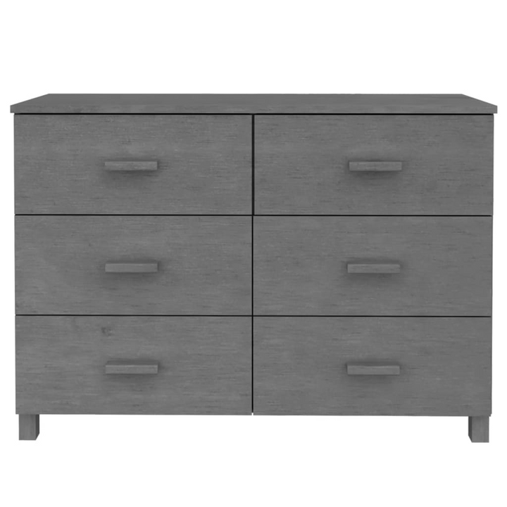 HAMAR Elegant Sideboard in Dark Grey - Solid Pine Wood with 6 Spacious Drawers | 113x40x80 cm - Premium  from Home Treasures - Just £181.99! Shop now at Home Treasures