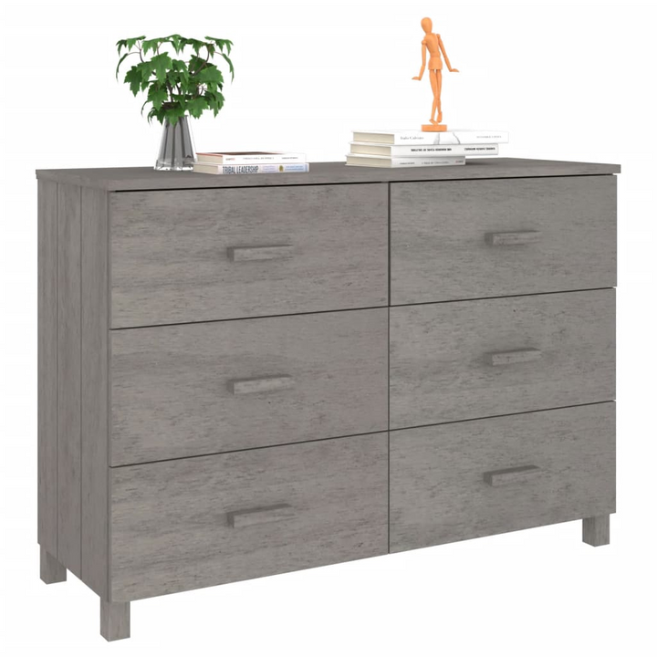 HAMAR Sideboard in Light Grey – Solid Pine Wood, Durable & Stylish, 113x40x80 cm - Premium  from Home Treasures - Just £171.99! Shop now at Home Treasures