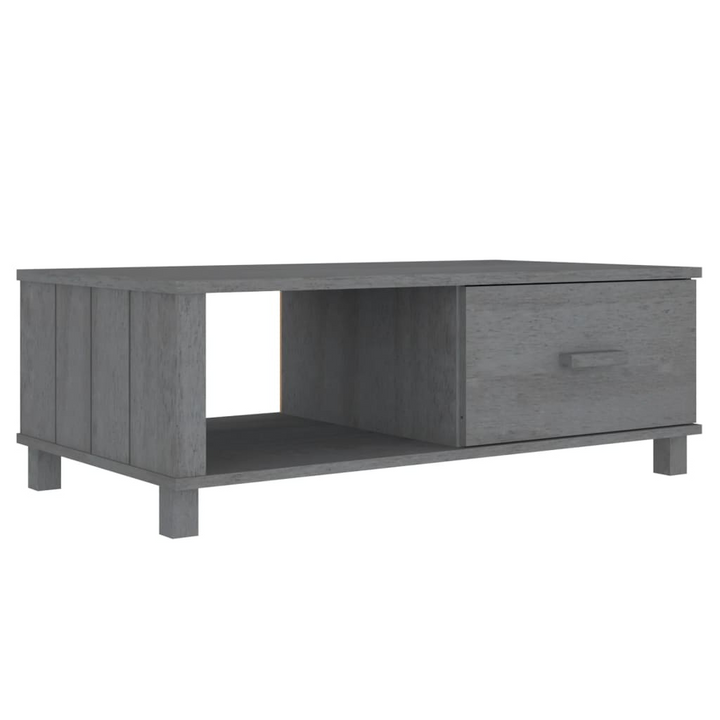 HAMAR Stylish Coffee Table in Dark Grey - Solid Pine Wood, 100x55x35 cm with Storage Drawer and Compartment - Premium  from Home Treasures - Just £86.99! Shop now at Home Treasures