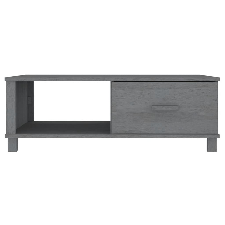 HAMAR Stylish Coffee Table in Dark Grey - Solid Pine Wood, 100x55x35 cm with Storage Drawer and Compartment - Premium  from Home Treasures - Just £86.99! Shop now at Home Treasures