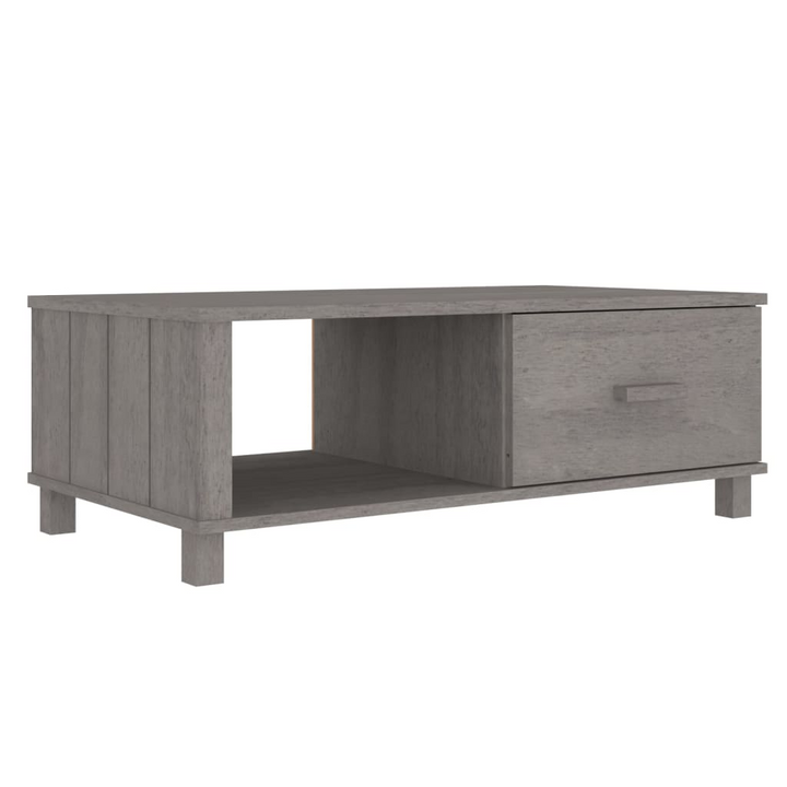 HAMAR Coffee Table | Light Grey | Solid Pine Wood | 100x55x35 cm | Drawer & Storage Compartment - Premium  from Home Treasures - Just £86.99! Shop now at Home Treasures