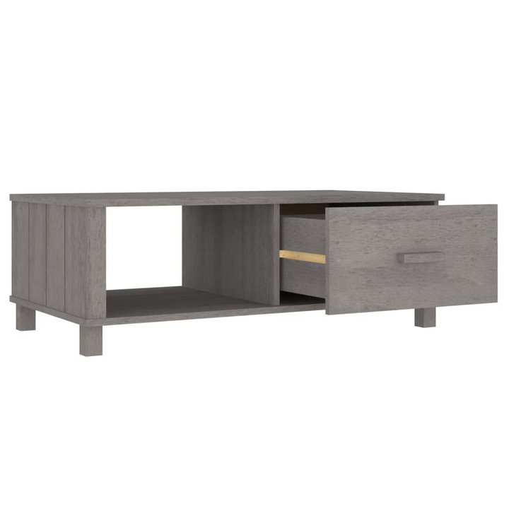 HAMAR Coffee Table | Light Grey | Solid Pine Wood | 100x55x35 cm | Drawer & Storage Compartment - Premium  from Home Treasures - Just £86.99! Shop now at Home Treasures