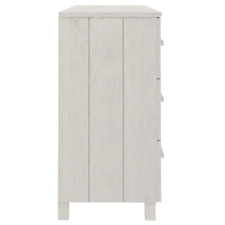 HAMAR Sideboard in White - Elegant Solid Pine Wood Storage Cabinet with 6 Drawers, 113x40x80 cm - Premium  from Home Treasures - Just £139.99! Shop now at Home Treasures