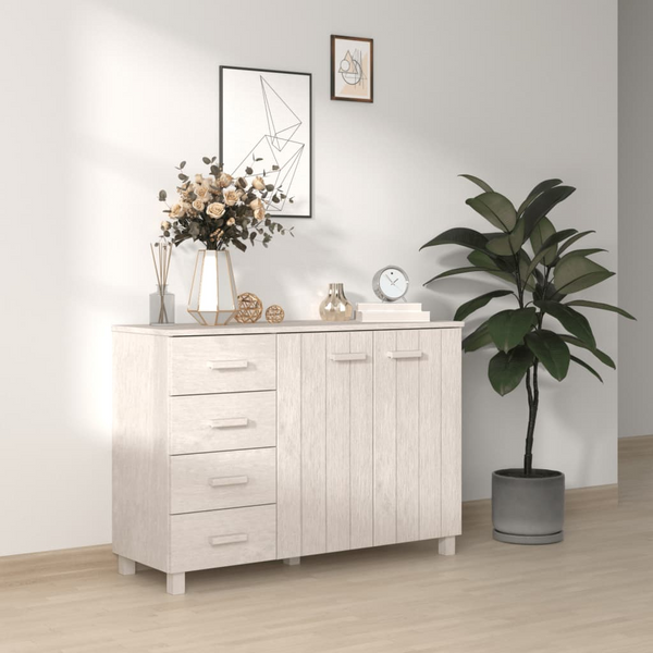 HAMAR Sideboard in White - Elegant 113x40x80 cm Storage Solution with Solid Pinewood & MDF - Premium  from Home Treasures - Just £155.99! Shop now at Home Treasures