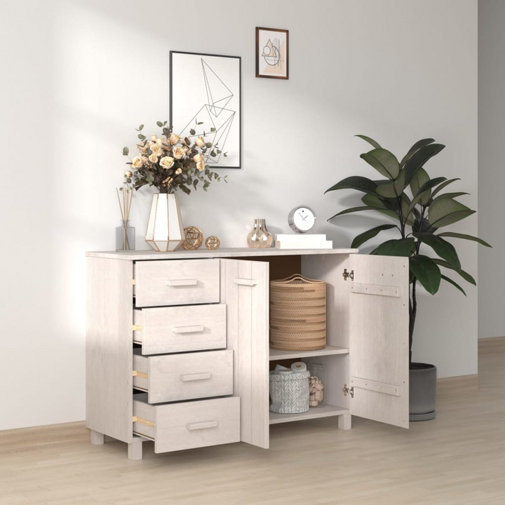 HAMAR Sideboard in White - Elegant 113x40x80 cm Storage Solution with Solid Pinewood & MDF - Premium  from Home Treasures - Just £155.99! Shop now at Home Treasures