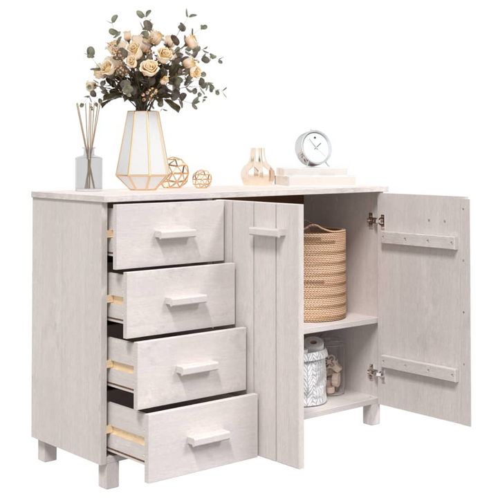 HAMAR Sideboard in White - Elegant 113x40x80 cm Storage Solution with Solid Pinewood & MDF - Premium  from Home Treasures - Just £155.99! Shop now at Home Treasures