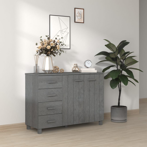 HAMAR Elegant Dark Grey Sideboard - Solid Pine Wood, 113x40x80 cm | Stylish Home Storage Solution - Premium  from Home Treasures - Just £167.99! Shop now at Home Treasures