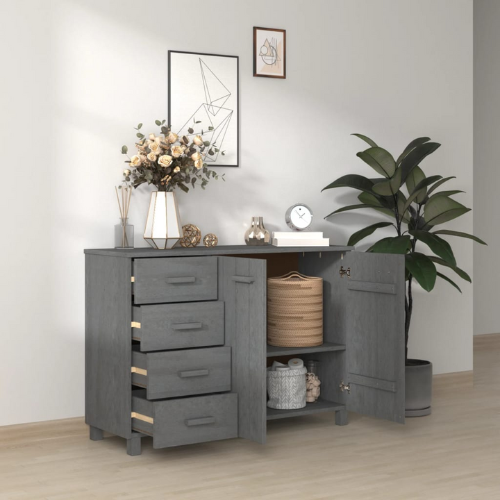 HAMAR Elegant Dark Grey Sideboard - Solid Pine Wood, 113x40x80 cm | Stylish Home Storage Solution - Premium  from Home Treasures - Just £167.99! Shop now at Home Treasures