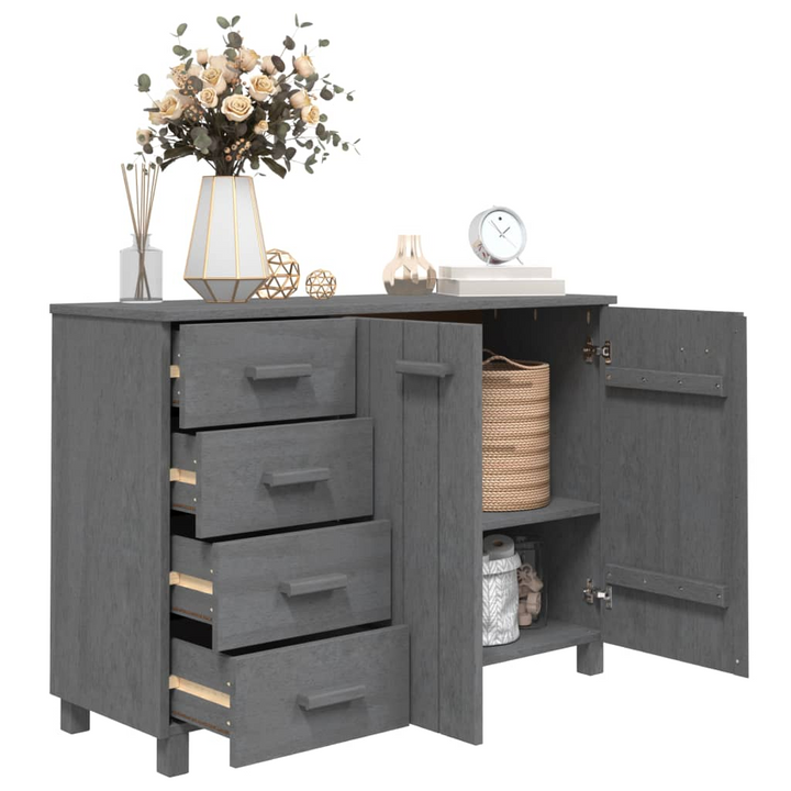 HAMAR Elegant Dark Grey Sideboard - Solid Pine Wood, 113x40x80 cm | Stylish Home Storage Solution - Premium  from Home Treasures - Just £167.99! Shop now at Home Treasures