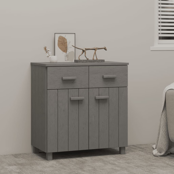 HAMAR Modern Sideboard in Light Grey - 79x40x80 cm, Solid Pinewood & MDF, Elegant Storage Cabinet - Premium  from Home Treasures - Just £108.99! Shop now at Home Treasures