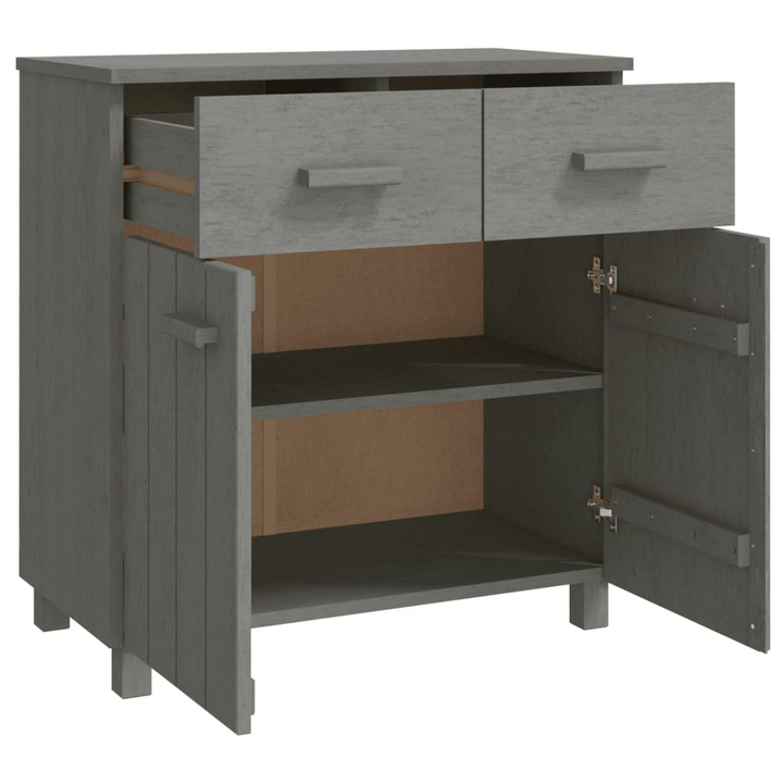 HAMAR Modern Sideboard in Light Grey - 79x40x80 cm, Solid Pinewood & MDF, Elegant Storage Cabinet - Premium  from Home Treasures - Just £108.99! Shop now at Home Treasures