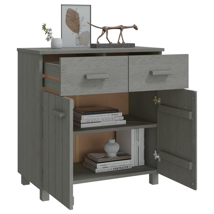 HAMAR Modern Sideboard in Light Grey - 79x40x80 cm, Solid Pinewood & MDF, Elegant Storage Cabinet - Premium  from Home Treasures - Just £108.99! Shop now at Home Treasures