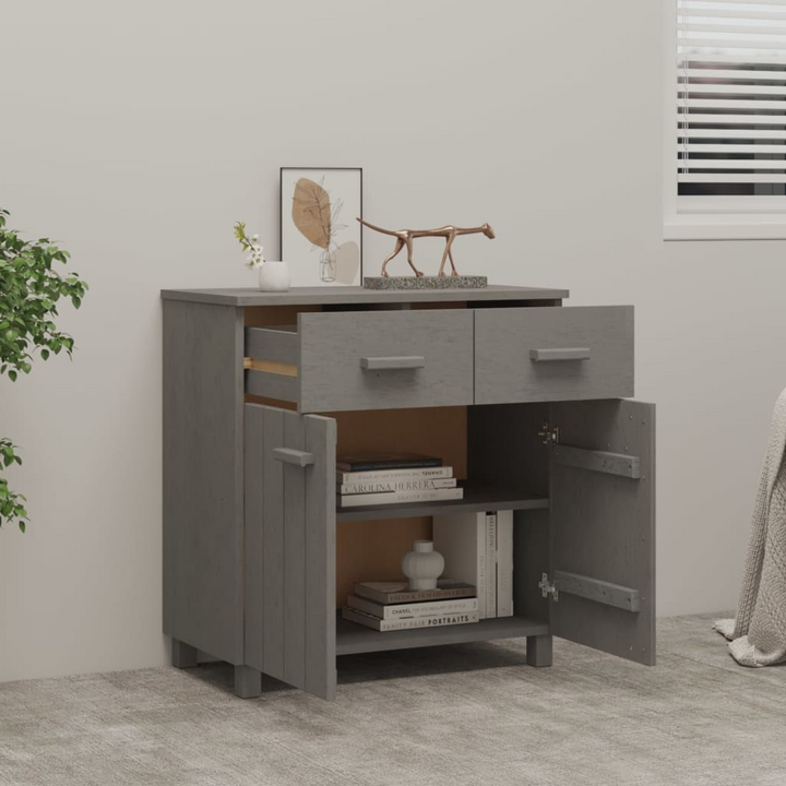 HAMAR Modern Sideboard in Light Grey - 79x40x80 cm, Solid Pinewood & MDF, Elegant Storage Cabinet - Premium  from Home Treasures - Just £108.99! Shop now at Home Treasures