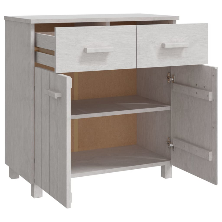 HAMAR Sideboard in White 79x40x80 cm | Solid Pine Wood Cabinet with Ample Storage - 2 Doors & 2 Drawers | Elegant & Durable Furniture - Premium  from Home Treasures - Just £104.99! Shop now at Home Treasures