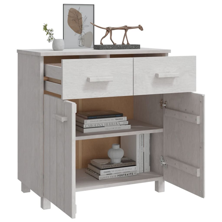 HAMAR Sideboard in White 79x40x80 cm | Solid Pine Wood Cabinet with Ample Storage - 2 Doors & 2 Drawers | Elegant & Durable Furniture - Premium  from Home Treasures - Just £104.99! Shop now at Home Treasures