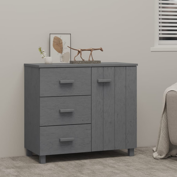 HAMAR Dark Grey Solid Pinewood Sideboard - 90x40x80 cm | Stylish Storage Cabinet - Premium  from Home Treasures - Just £159.99! Shop now at Home Treasures