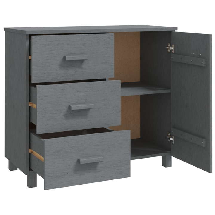 HAMAR Dark Grey Solid Pinewood Sideboard - 90x40x80 cm | Stylish Storage Cabinet - Premium  from Home Treasures - Just £155.99! Shop now at Home Treasures