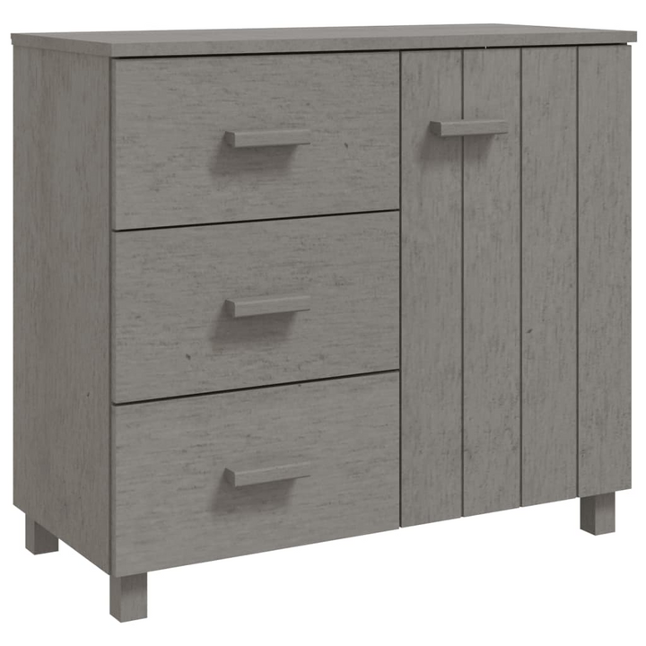 HAMAR Sideboard – Light Grey, Solid Pinewood, Multi-Storage Furniture, 90x40x80 cm - Premium  from Home Treasures - Just £124.99! Shop now at Home Treasures