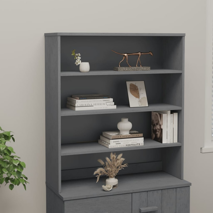 HAMAR Elegant & Practical Highboard Top, Dark Grey, Solid Pinewood 90x30x100cm - Premium  from Home Treasures - Just £103.99! Shop now at Home Treasures