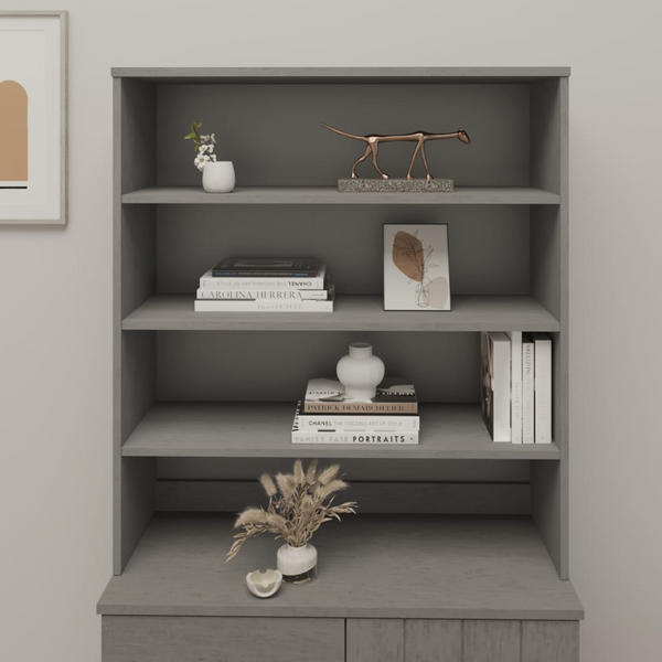 HAMAR Highboard Top in Light Grey - Solid Pinewood, Decorative & Practical | 90x30x100cm - Premium  from Home Treasures - Just £95.99! Shop now at Home Treasures