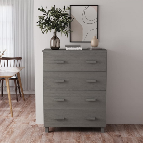 HAMAR Sideboard | Light Grey | Solid Pine Wood | 4 Spacious Drawers | 79x40x103.5 cm - Premium  from Home Treasures - Just £109.99! Shop now at Home Treasures