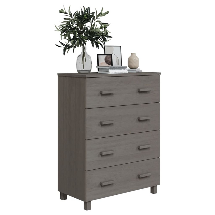 HAMAR Sideboard | Light Grey | Solid Pine Wood | 4 Spacious Drawers | 79x40x103.5 cm - Premium  from Home Treasures - Just £109.99! Shop now at Home Treasures