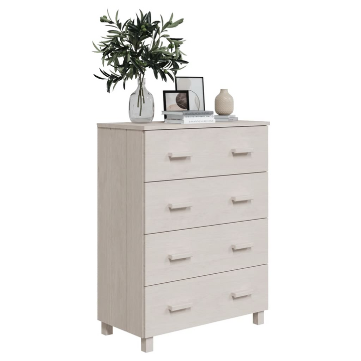 HAMAR White Solid Wood Pine Sideboard with 4 Drawers - 79x40x103.5 cm | Elegant & Durable Storage Solution - Premium  from Home Treasures - Just £163.99! Shop now at Home Treasures