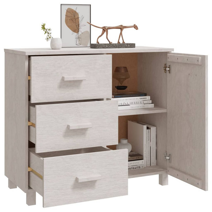 HAMAR Sideboard - Elegant White Storage Solution in Solid Pinewood, 90x40x80 cm - Premium  from Home Treasures - Just £166.99! Shop now at Home Treasures