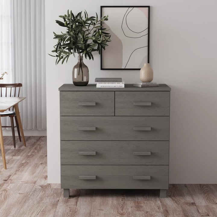 HAMAR Light Grey Sideboard - Elegant Solid Pine Wood Storage Solution - 79x40x80 cm - Premium  from Home Treasures - Just £120.99! Shop now at Home Treasures