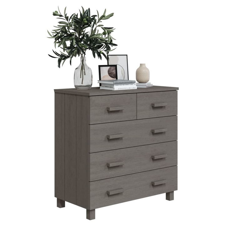 HAMAR Light Grey Sideboard - Elegant Solid Pine Wood Storage Solution - 79x40x80 cm - Premium  from Home Treasures - Just £120.99! Shop now at Home Treasures