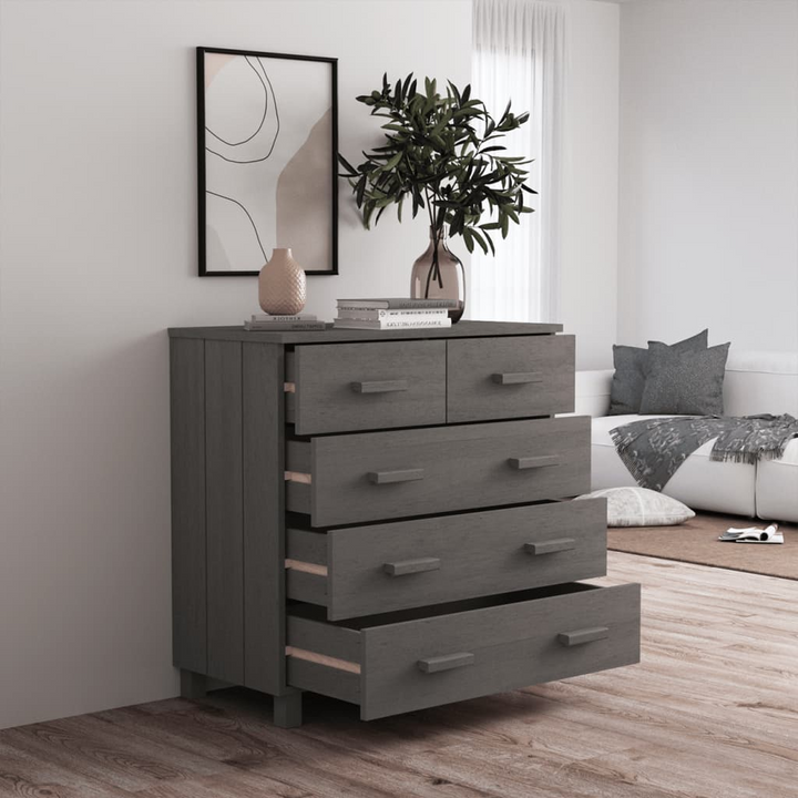 HAMAR Light Grey Sideboard - Elegant Solid Pine Wood Storage Solution - 79x40x80 cm - Premium  from Home Treasures - Just £120.99! Shop now at Home Treasures