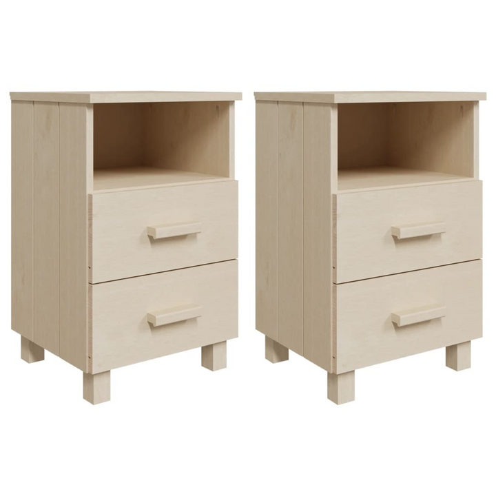 HAMAR Bedside Cabinets 2 pcs, Solid Pinewood in Honey Brown - Durable, Stylish Nightstands with Ample Storage (40x35x62 cm) - Premium  from Home Treasures - Just £126.99! Shop now at Home Treasures