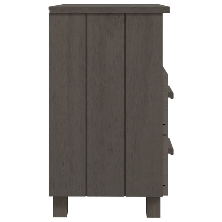 HAMAR Bedside Cabinet in Light Grey - 2 Drawers & 1 Open Compartment, Solid Wood Pine, 40x35x62 cm - Premium  from Home Treasures - Just £72.99! Shop now at Home Treasures