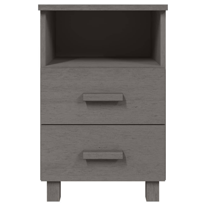 HAMAR Solid Wood Bedside Cabinets Set of 2 | Light Grey Pinewood Nightstands with Storage Drawers - Premium  from Home Treasures - Just £119.99! Shop now at Home Treasures