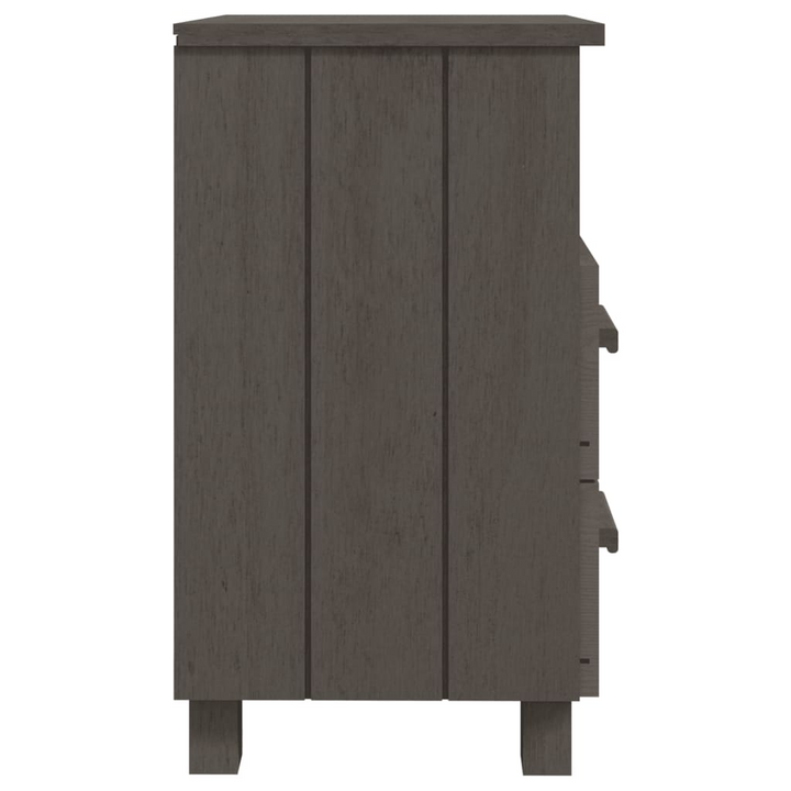 HAMAR Solid Wood Bedside Cabinets Set of 2 | Light Grey Pinewood Nightstands with Storage Drawers - Premium  from Home Treasures - Just £119.99! Shop now at Home Treasures