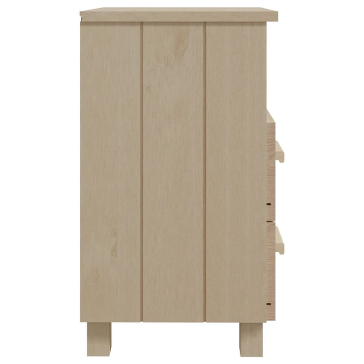 HAMAR Bedside Cabinet in Honey Brown - Solid Pine Wood Nightstand with 2 Drawers and Open Compartment, 40x35x62 cm - Premium  from Home Treasures - Just £57.99! Shop now at Home Treasures