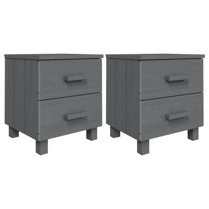 HAMAR Bedside Cabinets in Dark Grey, Set of 2, Solid Wood, 40x35x44.5 cm | Elegant & Practical Storage Solution - Premium  from Home Treasures - Just £83.99! Shop now at Home Treasures