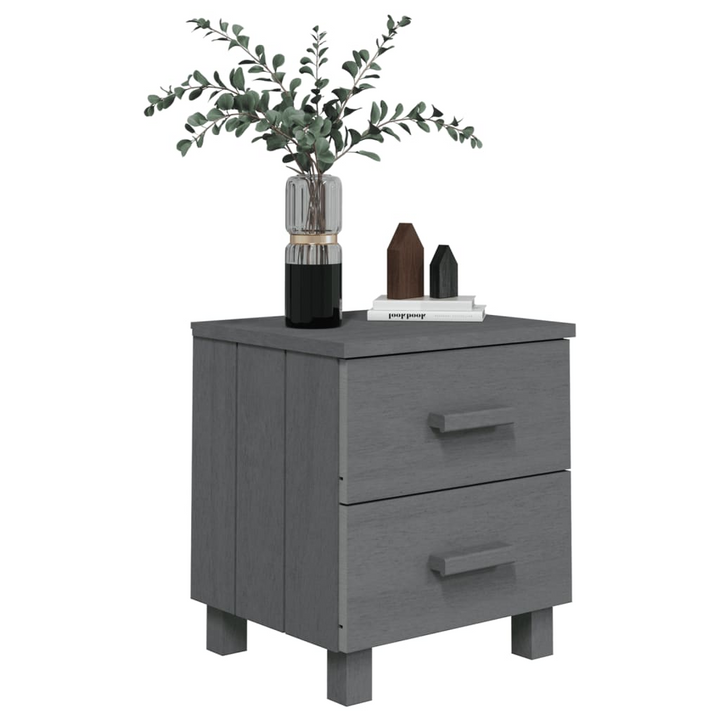 HAMAR Bedside Cabinets in Dark Grey, Set of 2, Solid Wood, 40x35x44.5 cm | Elegant & Practical Storage Solution - Premium  from Home Treasures - Just £83.99! Shop now at Home Treasures