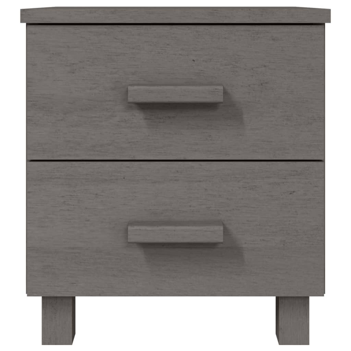 HAMAR Bedside Cabinets - Set of 2, Light Grey - Solid Pine Wood Nightstands with Ample Storage, 40x35x44.5cm - Premium  from Home Treasures - Just £95.99! Shop now at Home Treasures