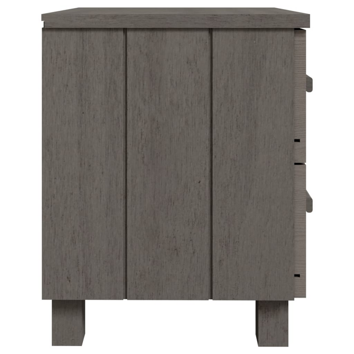 HAMAR Bedside Cabinets - Set of 2, Light Grey - Solid Pine Wood Nightstands with Ample Storage, 40x35x44.5cm - Premium  from Home Treasures - Just £95.99! Shop now at Home Treasures