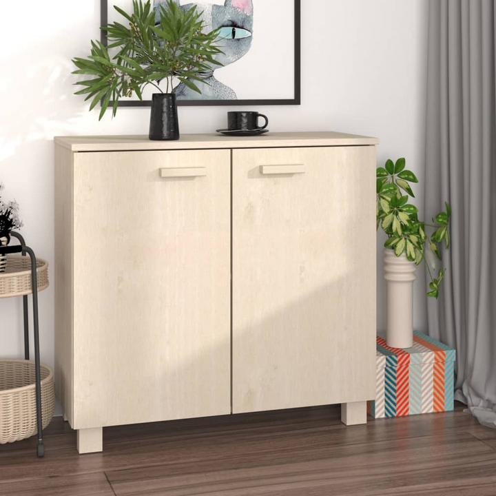 HAMAR Sideboard in Honey Brown - Solid Pine Wood, 2 Doors, Ample Storage - 85x35x80 cm - Premium  from Home Treasures - Just £121.99! Shop now at Home Treasures