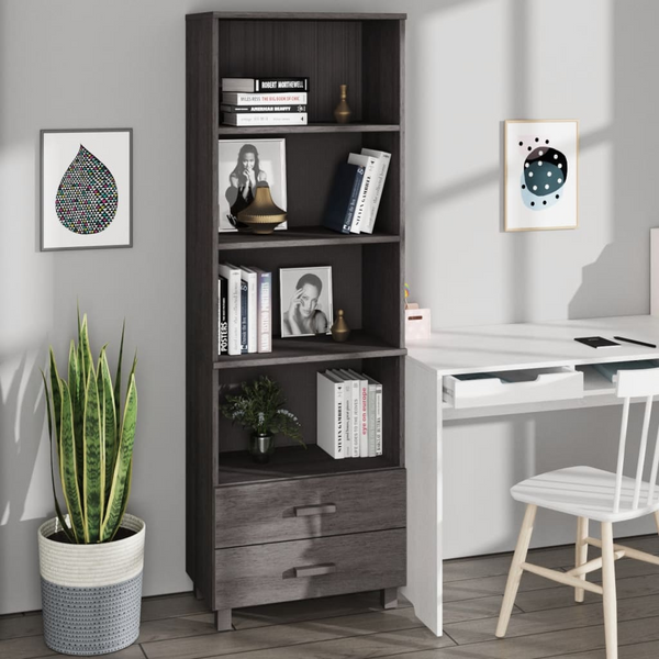 Elegant HAMAR Highboard in Light Grey - Modern Storage Solution - Solid Pine Wood & MDF - Premium  from Home Treasures - Just £137.99! Shop now at Home Treasures