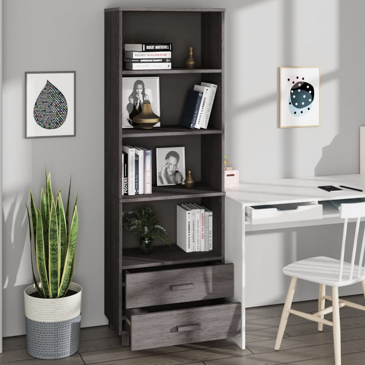 Elegant HAMAR Highboard in Light Grey - Modern Storage Solution - Solid Pine Wood & MDF - Premium  from Home Treasures - Just £137.99! Shop now at Home Treasures