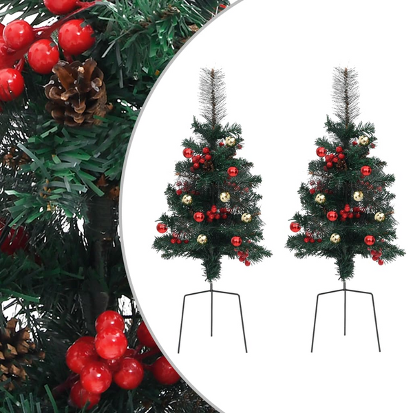 Artificial Pathway Christmas Trees 2 pcs 76 cm PVC | Lifelike Decorative Xmas Trees - Premium  from Home Treasures - Just £17.99! Shop now at Home Treasures