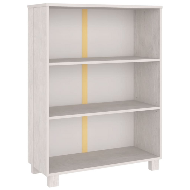 HAMAR Book Cabinet in White - 85x35x112 cm Solid Pine Wood Shelving Unit for Home - Premium  from Home Treasures - Just £74.99! Shop now at Home Treasures