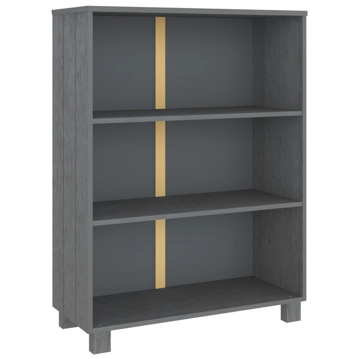 HAMAR Dark Grey Solid Pine Wood Book Cabinet - 85x35x112 cm with 3 Shelves & Sturdy Tabletop - Premium  from Home Treasures - Just £90.99! Shop now at Home Treasures