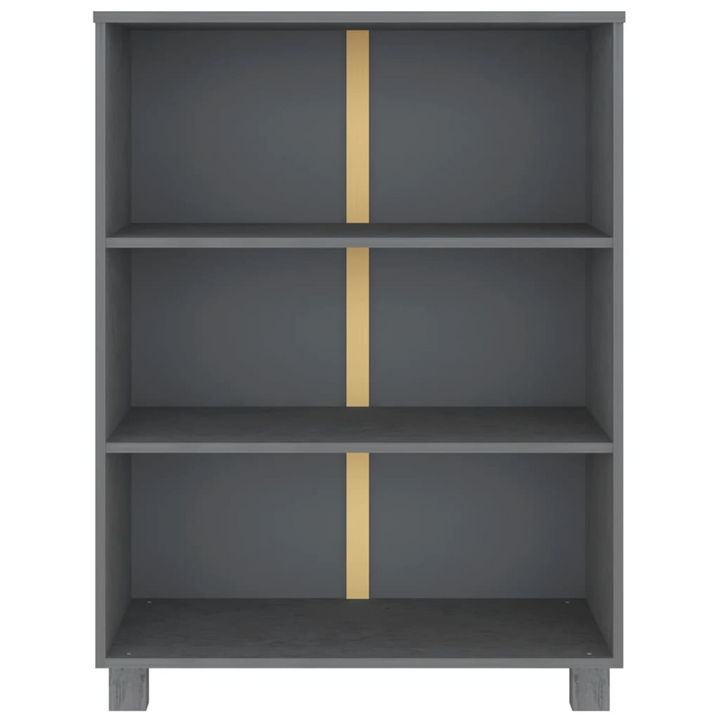 HAMAR Dark Grey Solid Pine Wood Book Cabinet - 85x35x112 cm with 3 Shelves & Sturdy Tabletop - Premium  from Home Treasures - Just £90.99! Shop now at Home Treasures