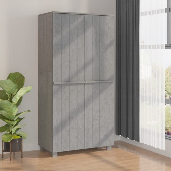 Elegant HAMAR Solid Pine Wardrobe in Light Grey - 89 x 50 x 180 cm | Sturdy & Stylish Clothing Storage Solution - Premium  from Home Treasures - Just £225.99! Shop now at Home Treasures