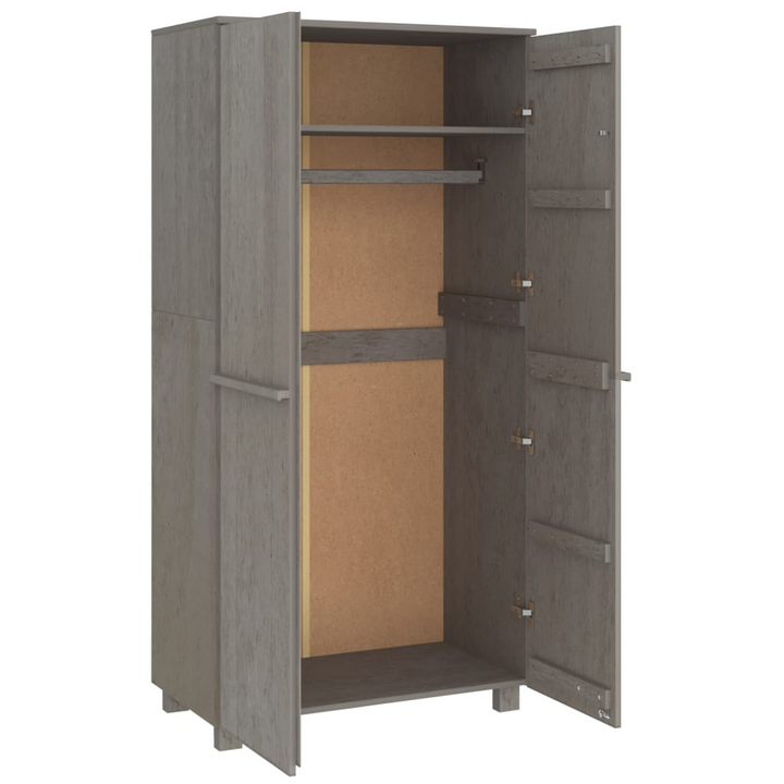 Elegant HAMAR Solid Pine Wardrobe in Light Grey - 89 x 50 x 180 cm | Sturdy & Stylish Clothing Storage Solution - Premium  from Home Treasures - Just £225.99! Shop now at Home Treasures